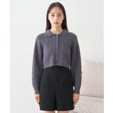 襟付きケーブルニットジャケット | earth music&ecology | 詳細画像17