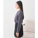 襟付きケーブルニットジャケット | earth music&ecology | 詳細画像18