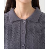 襟付きケーブルニットジャケット | earth music&ecology | 詳細画像20