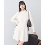 ウエストリブフレアニットミニワンピース | earth music&ecology  | 詳細画像11 