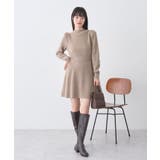 ウエストリブフレアニットミニワンピース | earth music&ecology  | 詳細画像4 