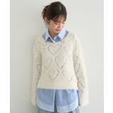 シャギーミックス透かしハート柄ニット | earth music&ecology  | 詳細画像3 