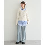 シャギーミックス透かしハート柄ニット | earth music&ecology  | 詳細画像5 