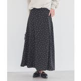 ブラック | サテンフレアスカート | earth music&ecology 
