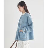 デニムノーカラーカバーオール | earth music&ecology  | 詳細画像14 