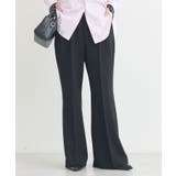 ブラック | センターシームフレアパンツ | earth music&ecology 