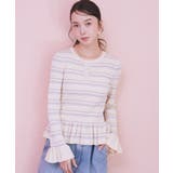 ボーダーイエロー | ペプラムニットプルオーバー | earth music&ecology 