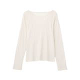 オフホワイト | ランダムチェーンリブバックレースプルオーバー | earth music&ecology 