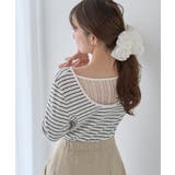 ボーダー | ランダムチェーンリブバックレースプルオーバー | earth music&ecology 