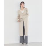 ベージュ | Vネックニットワンピース | earth music&ecology 