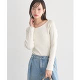 アイボリー | レーストリムリブニットプルオーバー | earth music&ecology