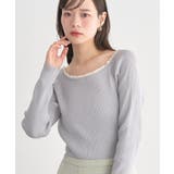 グレー | レーストリムリブニットプルオーバー | earth music&ecology