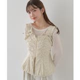 アイボリー | フラワーペプラムビスチェ | earth music&ecology 