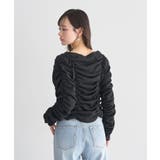 フロントホックシャーリングトップス | earth music&ecology  | 詳細画像5 