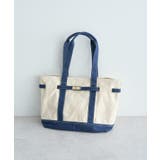 ネイビー | ベルトキャンバストートバッグ L | earth music&ecology 