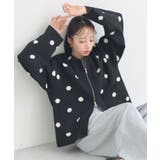 ドットブラック | ダブルジップドットカーディガン | earth music&ecology 