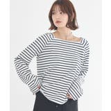 バイカラースクエアネックボーダープルオーバー | earth music&ecology  | 詳細画像12 