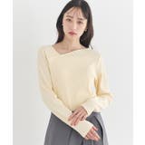 ライトイエロー | アシメネックリブプルオーバー | earth music&ecology