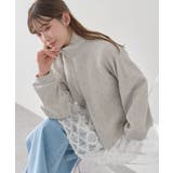 フラワー | ダブルジップワッフルカーディガン | earth music&ecology 