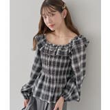 チェックシャーリングブラウス | earth music&ecology  | 詳細画像14 