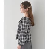チェックシャーリングブラウス | earth music&ecology  | 詳細画像16 