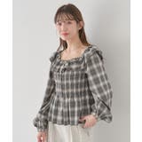 チェックシャーリングブラウス | earth music&ecology  | 詳細画像23 