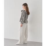 チェックシャーリングブラウス | earth music&ecology  | 詳細画像26 