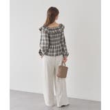 チェックシャーリングブラウス | earth music&ecology  | 詳細画像27 