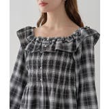 チェックシャーリングブラウス | earth music&ecology  | 詳細画像28 