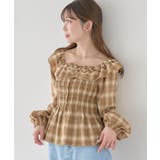 チェックシャーリングブラウス | earth music&ecology  | 詳細画像8 