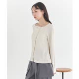 アシメ釦ツイストテレコカットソー | earth music&ecology | 詳細画像3