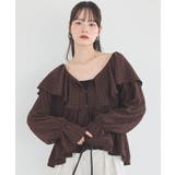 ラッフルカラーカットブラウス | earth music&ecology  | 詳細画像1 