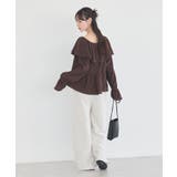 ラッフルカラーカットブラウス | earth music&ecology  | 詳細画像16 