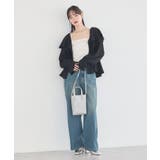 ラッフルカラーカットブラウス | earth music&ecology  | 詳細画像18 