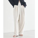 杢ホワイト | レースレイヤード風スウェットパンツ | earth music&ecology 