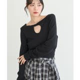 ブラック | 【前後2WAY】ツイストカットアウトプルオーバー | earth music&ecology