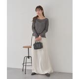 サテンフリルマーメイドスカート | earth music&ecology  | 詳細画像14 