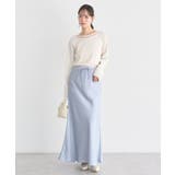 サテンフリルマーメイドスカート | earth music&ecology  | 詳細画像30 