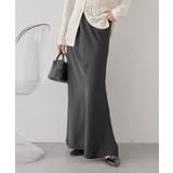 ブラック | サテンフリルマーメイドスカート | earth music&ecology 