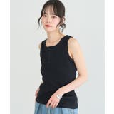 ブラック | ピコミシンヘンリーネックタンクトップ | earth music&ecology 