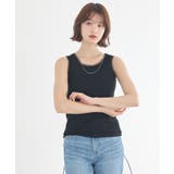 エッジチュールラメテレコタンクトップ | earth music&ecology  | 詳細画像10 