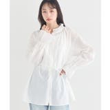 【接触冷感・イージーケア】TRキュプラダブルボタンフリルシャツ | earth music&ecology  | 詳細画像1 