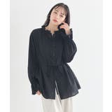 【接触冷感・イージーケア】TRキュプラダブルボタンフリルシャツ | earth music&ecology  | 詳細画像2 