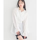 ドット | 【接触冷感・イージーケア】TRキュプラダブルボタンフリルシャツ | earth music&ecology 