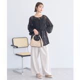 レースフラワーブラウス | earth music&ecology  | 詳細画像14 