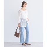 レースフラワーブラウス | earth music&ecology  | 詳細画像7 