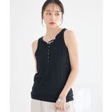 ブラック | シアーフライスレイヤードタンクトップ | earth music&ecology 