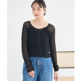 ブラック | シアーリブカーディガン | earth music&ecology 