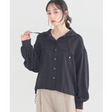 ブラック | 【フード取り外し可能】シアーシャツブルゾン | earth music&ecology 