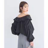 2wayオフショルバルーンヘムフリルブラウス | earth music&ecology  | 詳細画像14 